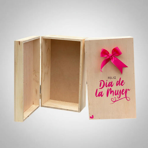 Caja Cofre Madera Para Regalo Día De La Mujer 35x21x14 Cm Madera Día De La Mujer
