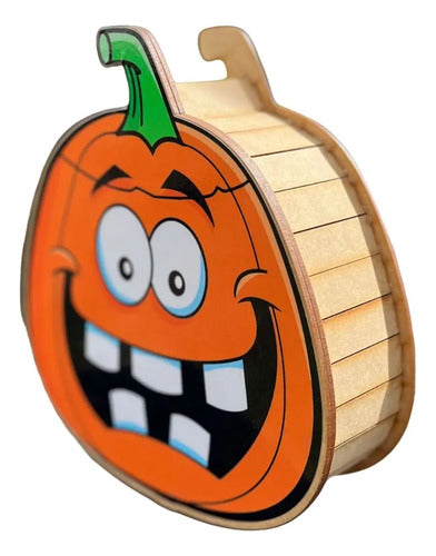 Caja Decorativa En Forma Calabaza Halloween 17x17x8cm  Mdf Halloween