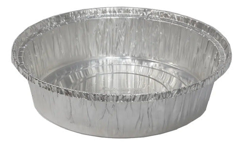Recipiente Aluminio Molde Torta Con Tapa 18x6cm -12 Unidades Plateado