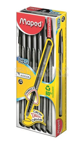 Boligrafo Maped Ice X 12 Negro Negro