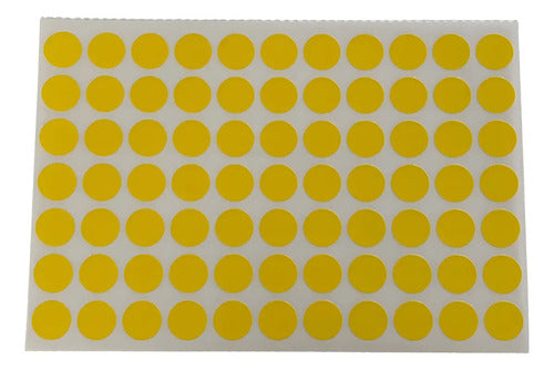 Rotulo Adhesivo Redondo Amarillo 1.3 Cm X 308 Pcs - 12 Packs Amarillo