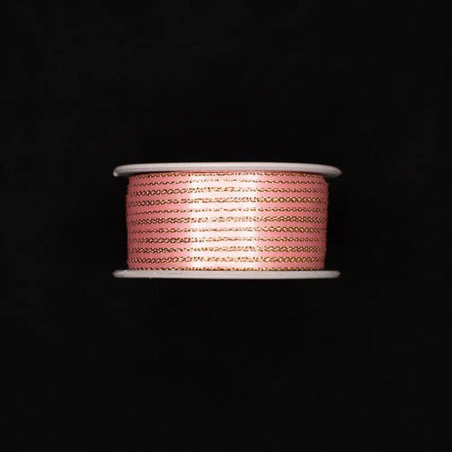 Cinta Lurex Oro Color Rosado Medio Raso Tela 100 Mts X 3mm Rosado Medio