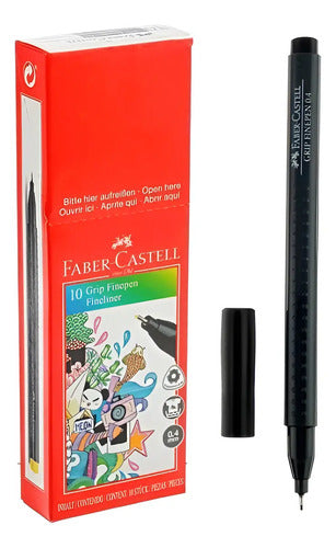 Micropunta Grip Fine Faber Castell Negro X10 Und