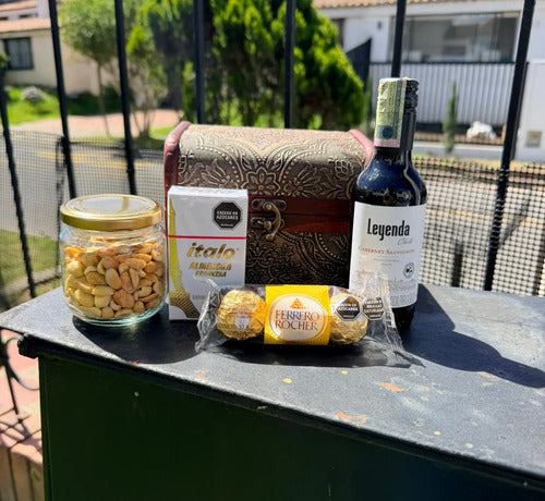 Regalo Ancheta Con Vino En Cofre