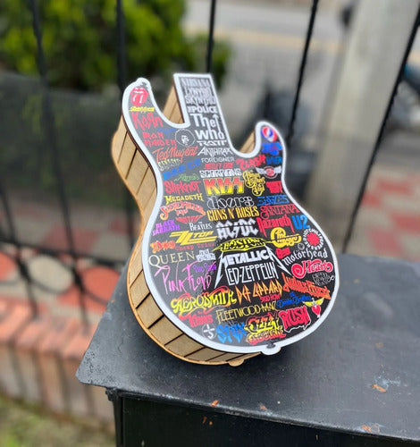 Caja Decorativa En Forma De Guitarra Para Regalo 28x18x7cm Mdf Guitarra