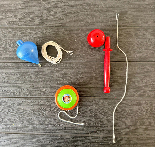 Juguetes Kit Coca, Yoyo Y Trompo X 3 Unidades Surtido
