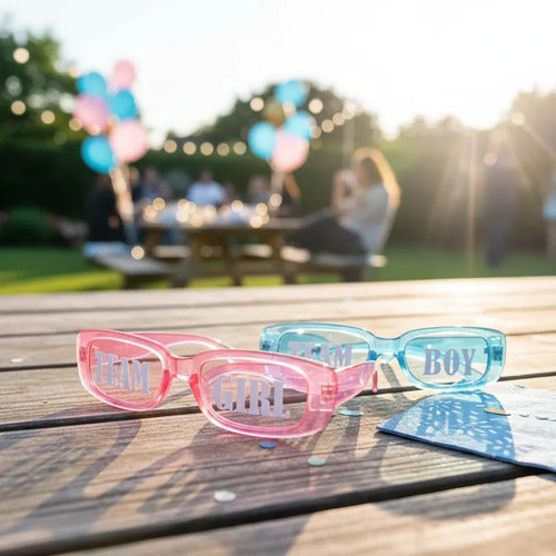 Gafas Personalizadas Revelación De Genero X 10 Unidades Rosa/azul Fiestas