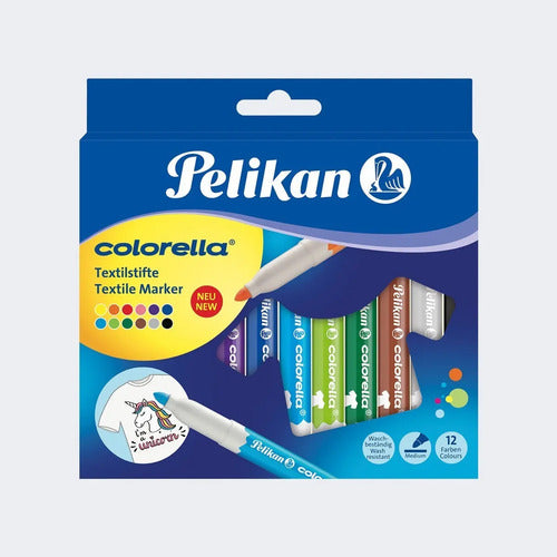 Marcador Textil Colorella Pelikan X 12 Colores