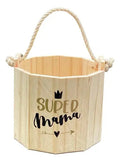 Cubeta De Madera Para Regalo Día De La Madre 15x13cm Madera