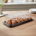 Bandeja Domo Desechable Plástico Para Torta 34x14.5x12cm Negro