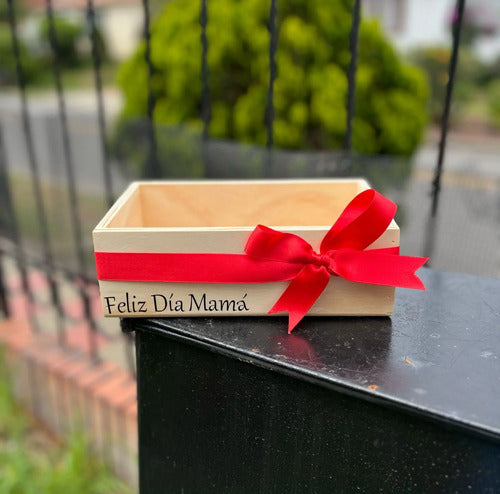 Caja Madera Para Regalo Ancheta Día De La Madre 25x15x8cm Madera Día De La Madre