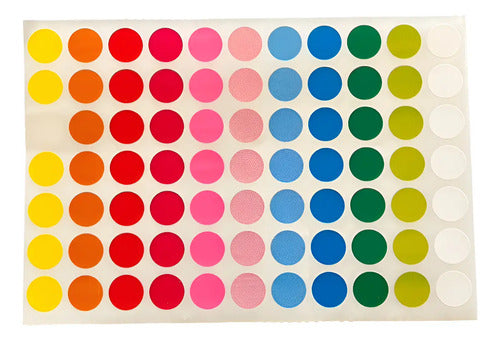 Rotulo Adhesivo Redondo Multicolor 1.3cm X 308 Pcs Multicolor Colores