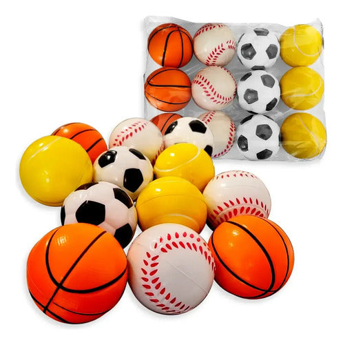 Pelota Anti Estres Para Espichar De Espuma X 12 Unidades Surtido