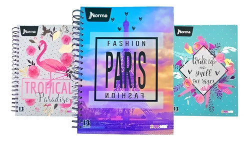 Cuaderno Grande Argollado Rayado 80 Hjs X 6 Unidades