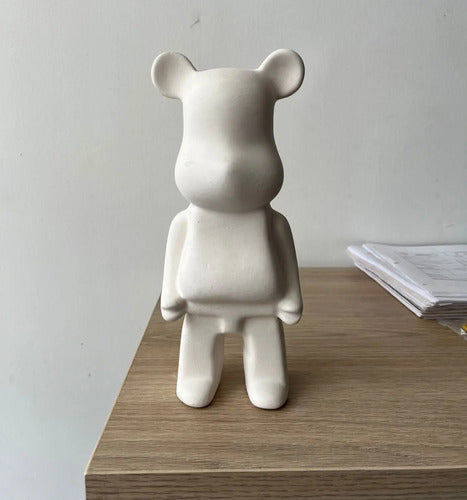 Oso Popobe Decorativo Ceramica En Crudo 25x10x9cm  Blanco