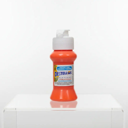 Pintura Cerámica Y Madera Destellos Color Naranja