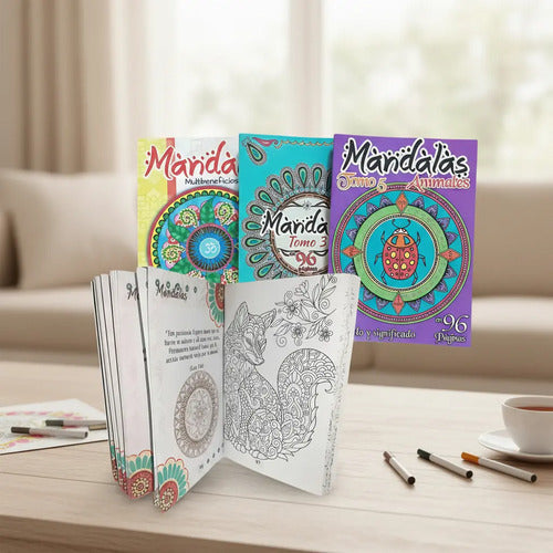 Libro Colorear Mandalas - 96 Paginas X 6 Unidades