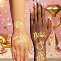 Tatuajes Temporales Despedida De Soltera Novia X 15 Unidades Dorado Bride
