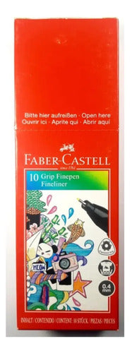 Micropunta Grip Fine Faber Castell Negro X10 Und