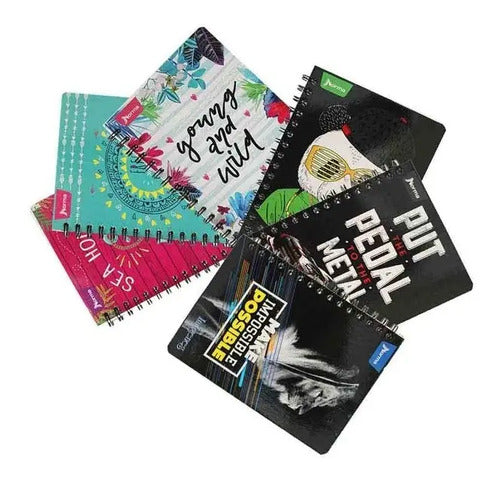 Cuaderno Grande Argollado Rayado 80 Hjs X 6 Unidades