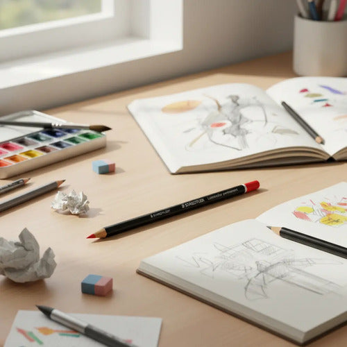 Lápiz Staedtler Graso Rojo