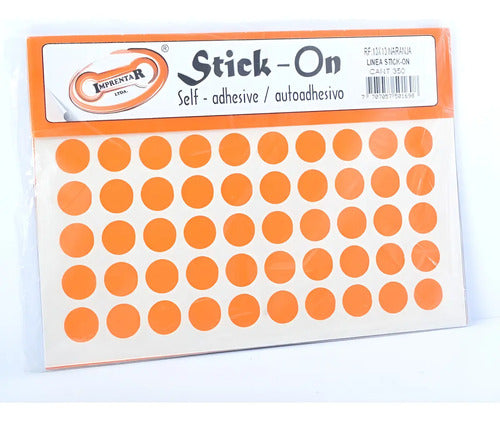 Rotulo Adhesivo Redondo Naranja 1.3 Cm X 308 Pcs  Naranja