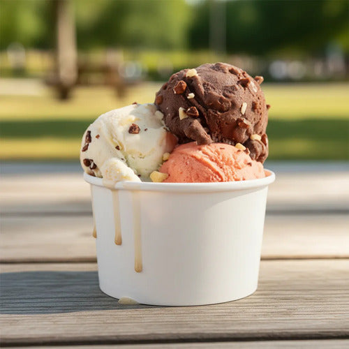 Vaso Desechable Carton Helado 6oz X 50 Unidades Blanco