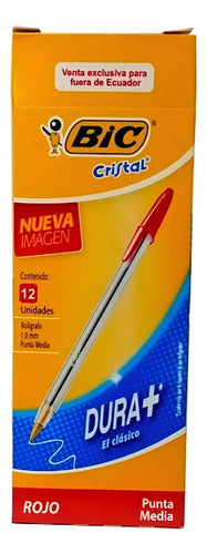 Esfero Bic Cristal Rojo X 12 Transparente