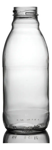 Botella De Vidrios Bebidas Con Tapa 400ml - 6 Unidades Tapa Dorada