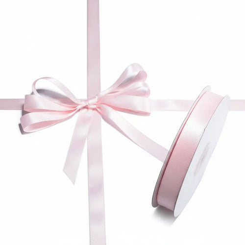 Cinta Tela Raso Rosado Claro Satín Moños 1.2cm X 50 Metros Rosa 1.2cm