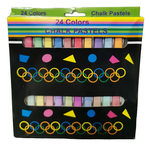 Tiza Escolar Colores Pastel Chalk X 24
