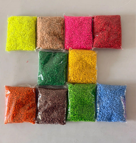 Piedra Artificial Manualidades Escolar 470gr C/u 10 Colores Surtido