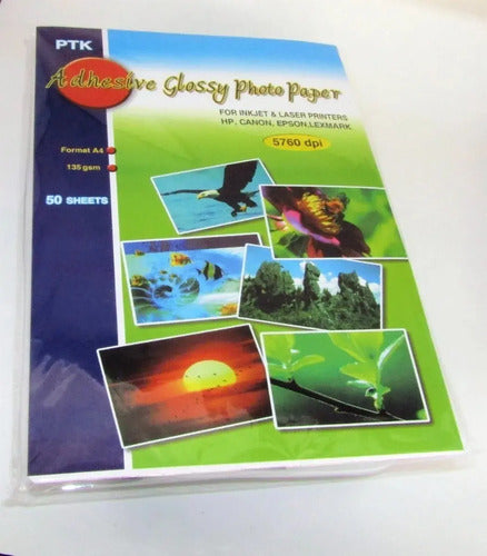 Papel Fotográfico Adhesivo 135 Gr X 50 Hojas, A4 Blanco