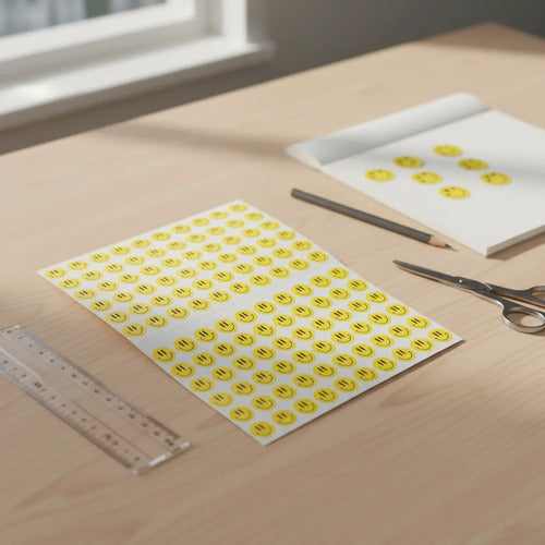 Rotulo Autoadhesivo Carita Feliz 1.3 Cm X 308 Pcs Amarillo Carita Feliz