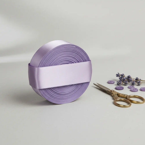 Cinta Raso Tela Lila Satín Moños 3.5cm X 25 Mts Lila 3.5cm