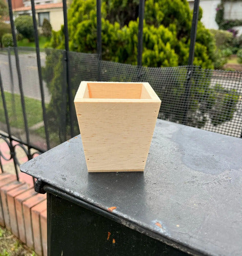 Porta Lápiz Madera 8x8cm