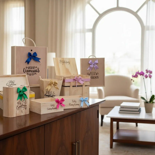 Cajas En  Madera Para Regalo De Feliz Cumpleaños