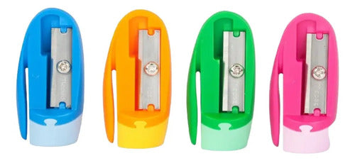 Tajalapiz Sacapuntas Con Clip X 12 Unidades  Colores