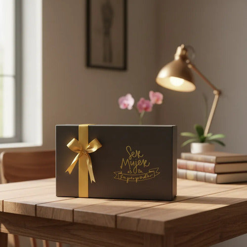 Caja De Regalo De Lujo Negra Día De La Mujer 30x20x10cm Negro