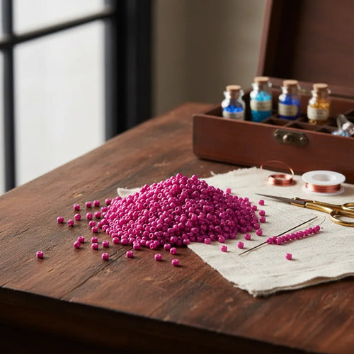 Mostacilla China Color Fucsia X 500gr Fucsia 2 Mm