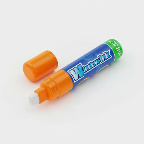 Marcador De Vinilo Tipo Posterman Window Ink 15 Mm Naranja Naranja