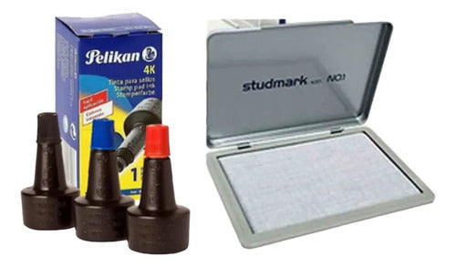 Almohadilla Huellero Sin Tinta + Tintas Ml - 3 Paquetes