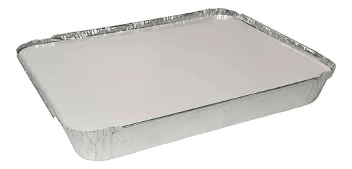 Bandeja Aluminio 3 Divisiones Con Tapa X 10 Unidades Plateado
