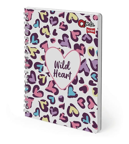 Cuaderno Grande Argollado Cuadriculado Mujer 80 Hjs X 6 Pcs