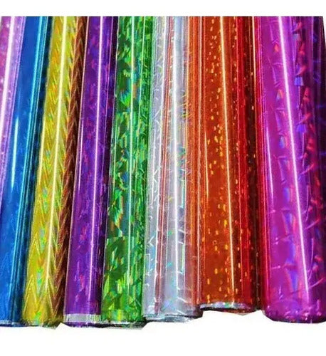 Papel Holografico Hologramado Negro X 10 Pcs