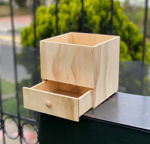 Caja Decorativa Caja Cajón Pino Regalo 20x20x18 Cm Madera