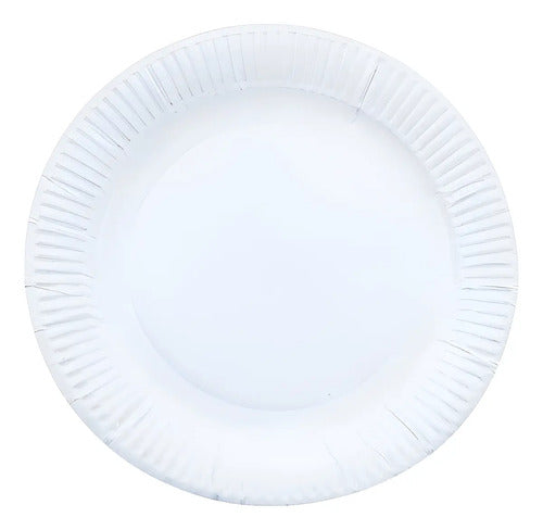 Plato Papel Ecológico Redondo Blanco  15cm X 100 Unidades Blanco