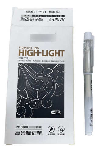 Bolígrafo Gel Blanco X 12 Pcs Blanco