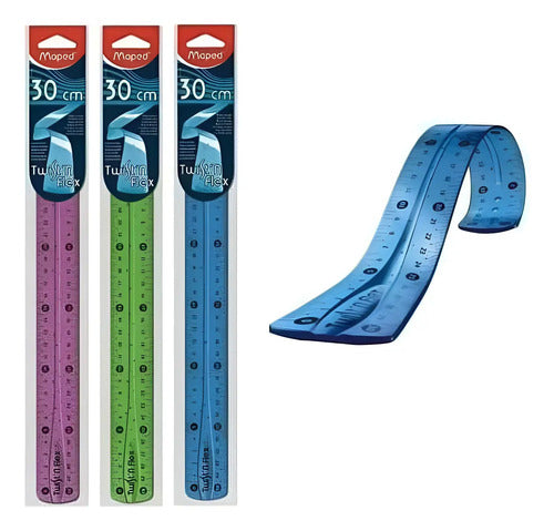 Regla Flexible 30cm Twist And Flex Maped X 6 Unidades Surtido