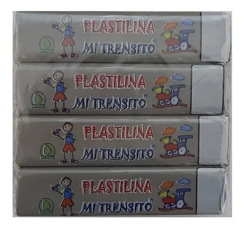 Plastilina Barra Mi Trensito Gris 55gr X 12 Unidades